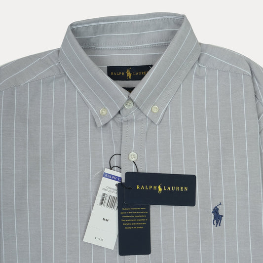 RALPH LAUREN Seraphic Silver Slim Fit Long Sleeve Shirt