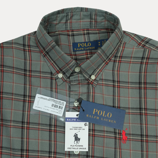 POLO RALPH LAUREN Enchanted Moss Slim Fit Long Sleeve Plaid Shirt