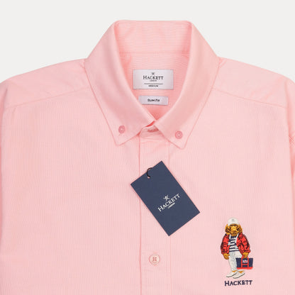 HACKETT Charming Coral Slim Fit Shirt with Playful Embroidery