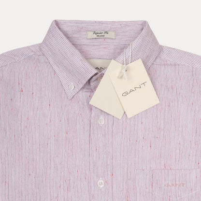 [Mélange Slub Linen] GANT Melange Stripe Shirt in Blushing Petal