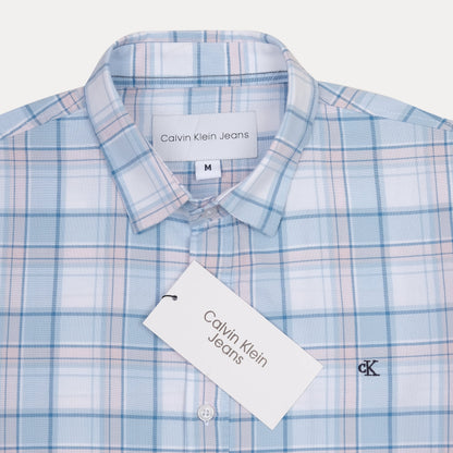 Calvin Klein Jeans Breezy Blue Plaid Button-Up Shirt