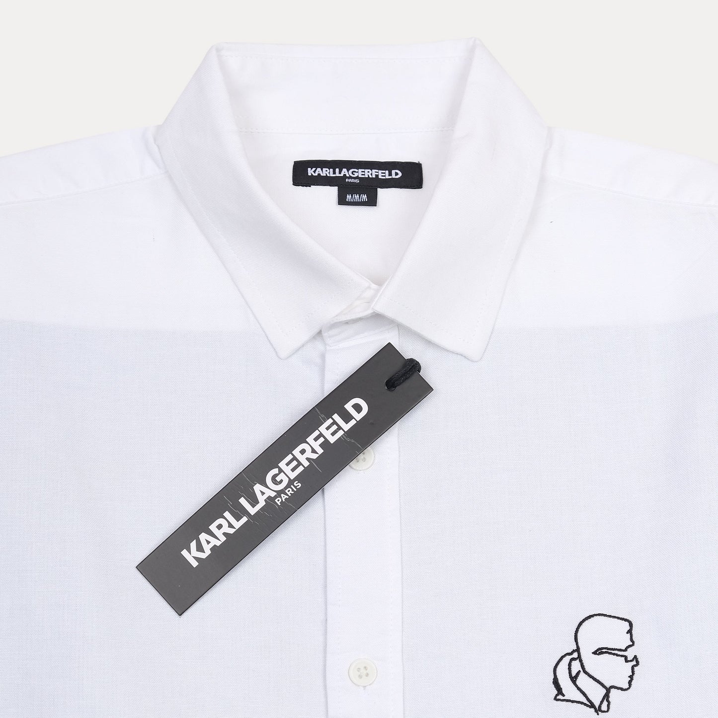 KARL LAGERFELD Chic Striped Elegance Shirt in Crisp White