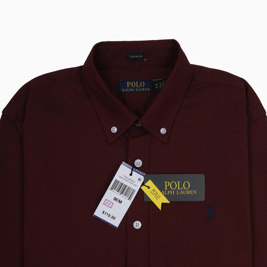 POLO RALPH LAUREN Classic Fit Long Sleeve Button-Down Shirt in Burgundy