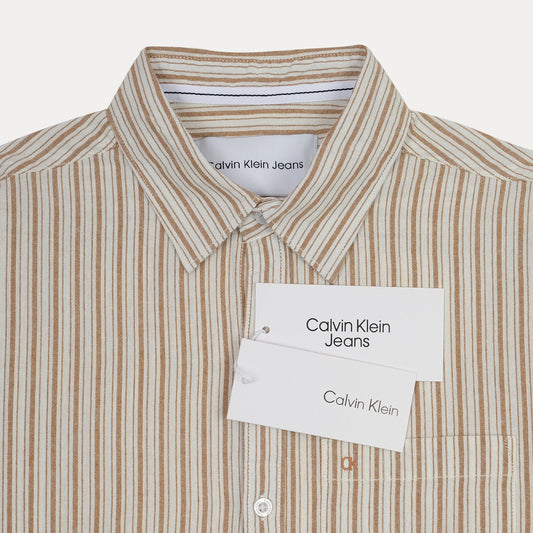 Calvin Klein Jeans Striped Elegance Shirt in Warm Sand