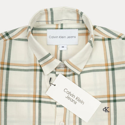 CALVIN KLEIN JEANS Harvest Cream Tailored Fit Long Sleeve Checked Shirt