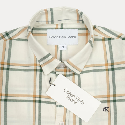 CALVIN KLEIN JEANS Harvest Cream Tailored Fit Long Sleeve Checked Shirt