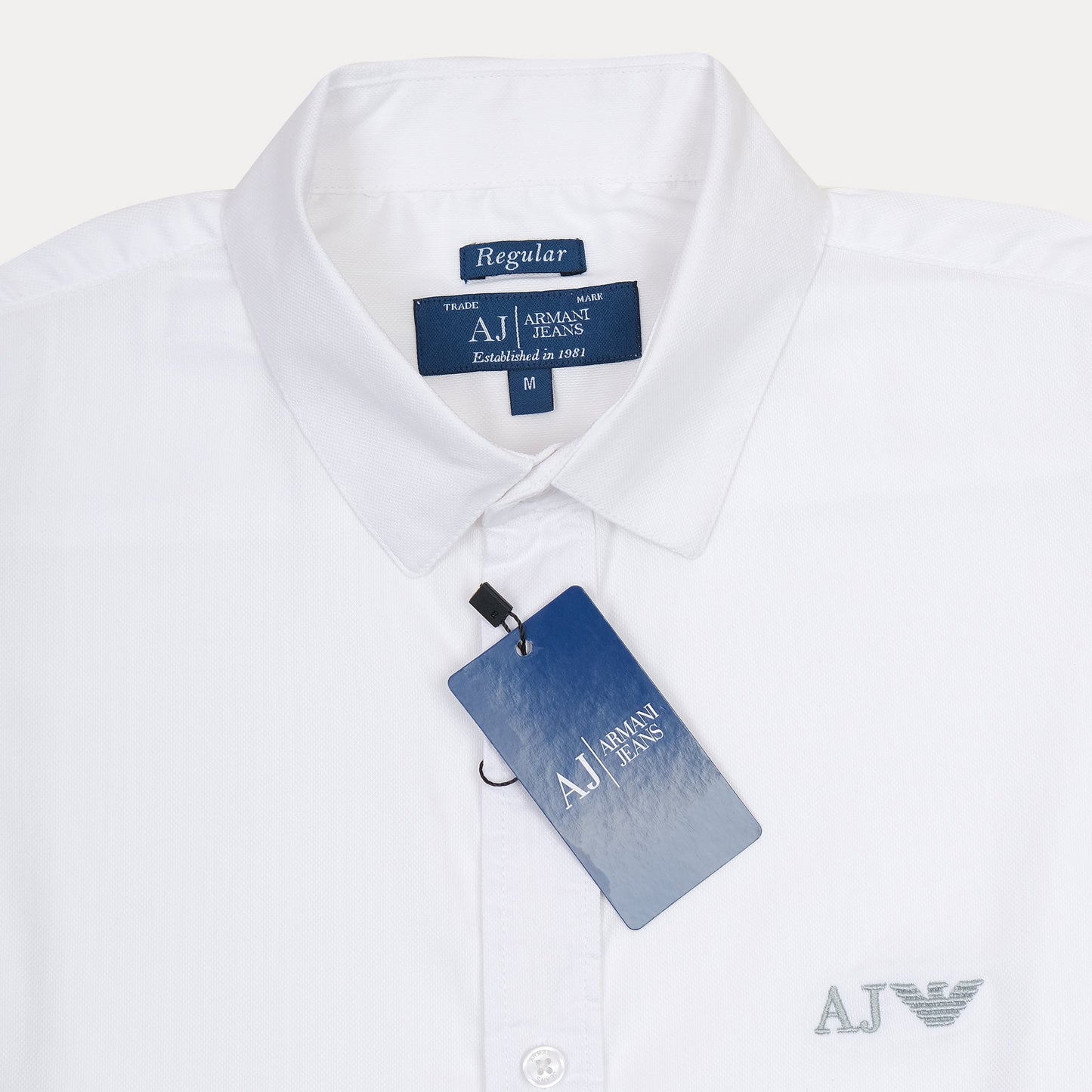 Armani Jeans Elegant Whisper White Button-Up Shirt