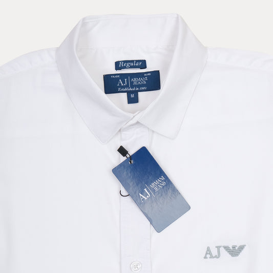 Armani Jeans Elegant Whisper White Button-Up Shirt