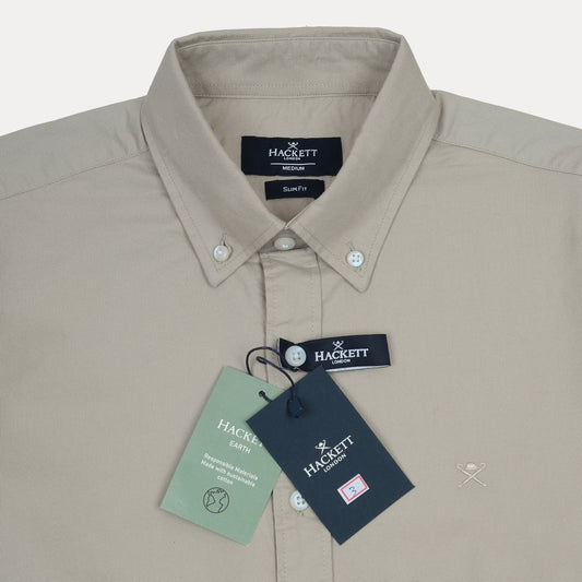 HACKETT Earthy Elegance Slim Fit Shirt in Soft Sand