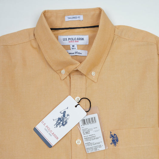 U.S. Polo Assn. Tailored Fit Button-Down Shirt in Soft Yellow