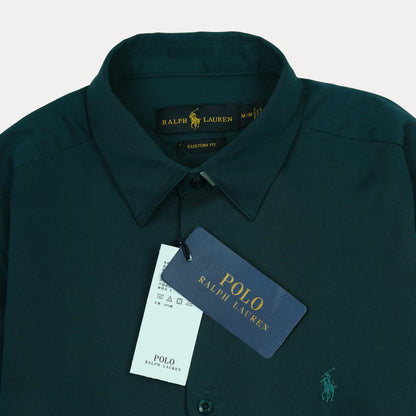 Polo Ralph Lauren Custom Fit Long Sleeve Shirt in Enchanted Forest Green