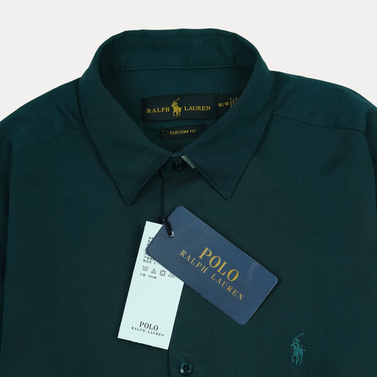 Polo Ralph Lauren Custom Fit Long Sleeve Shirt in Enchanted Forest Green
