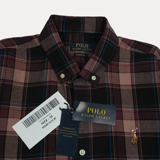 POLO RALPH LAUREN Rustic Plum Tailored Fit Long Sleeve Cotton Shirt