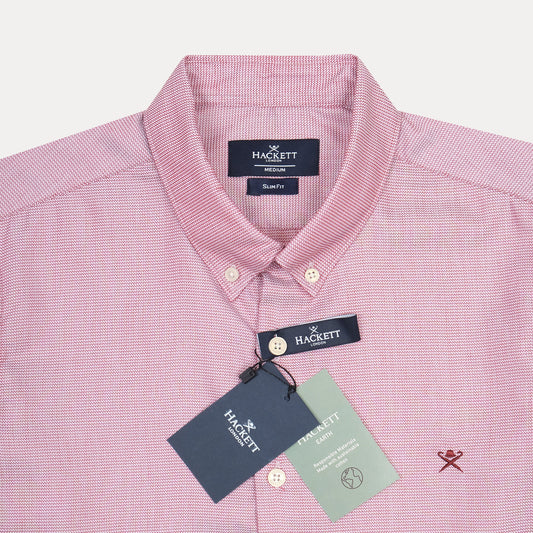 HACKETT Charming Raspberry Textured Slim Fit Shirt