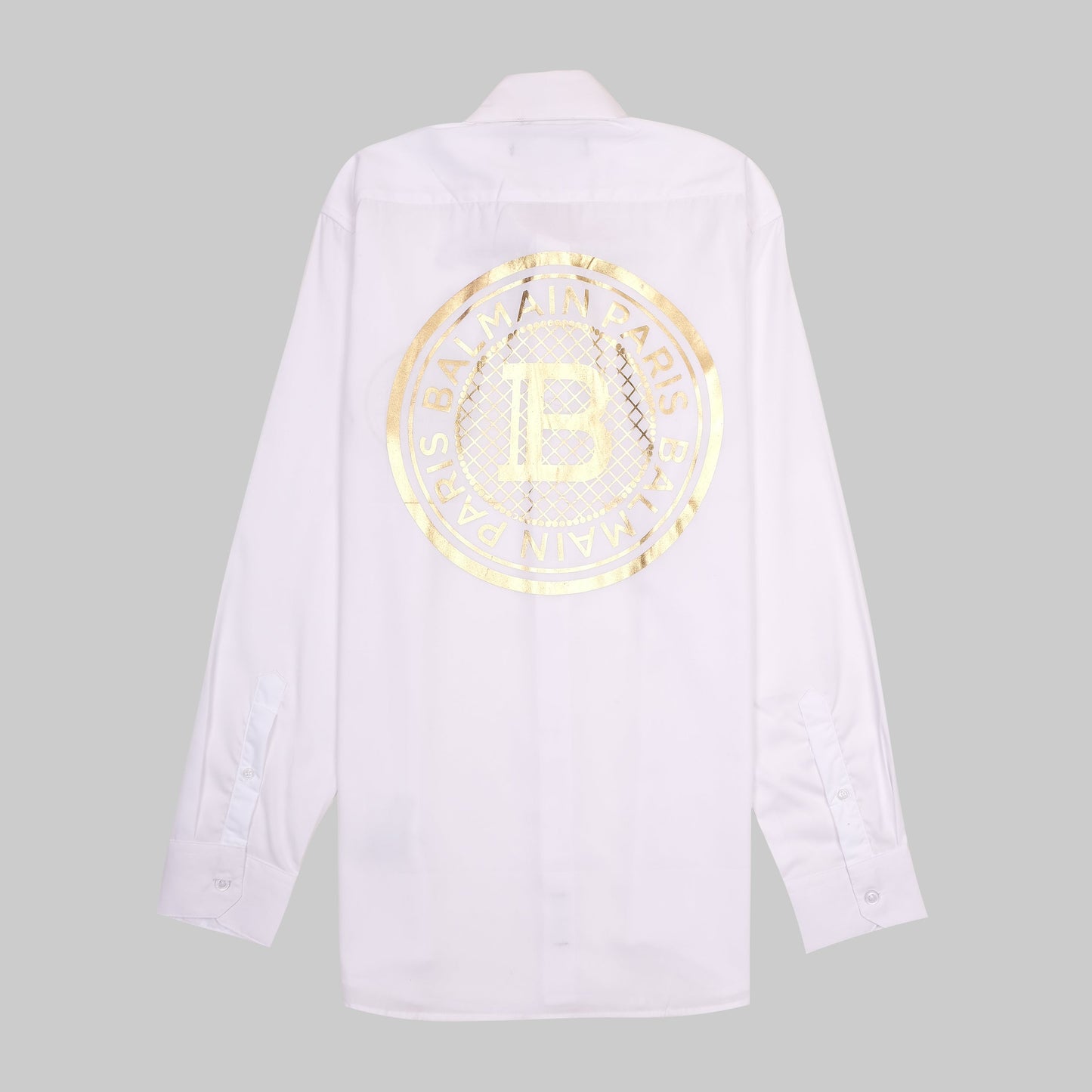 BALMAIN Opulent Lapis Aurora Classic Fit Long Sleeve Shirt