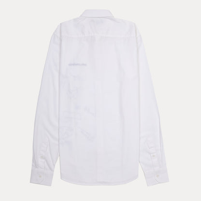 KARL LAGERFELD Elegant White Canvas Shirt with Artistic Illustrations