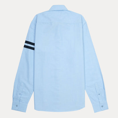 HACKETT Effervescent Sky Blue Slim Fit Shirt with Striped Elegance