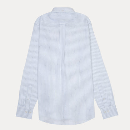 [Mélange Slub Linen] GANT Melange Stripe Delight Shirt - Sky Blue Elegance