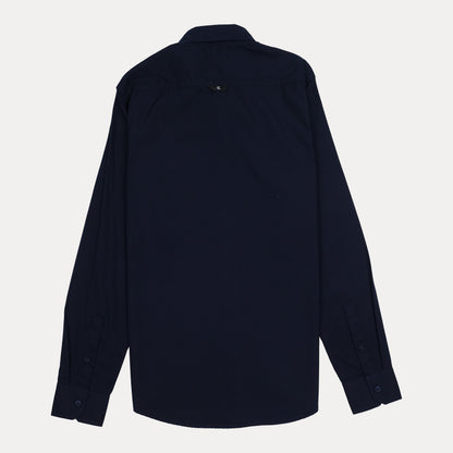 CALVIN KLEIN Quasar Blue Classic Fit Long Sleeve Utility Shirt