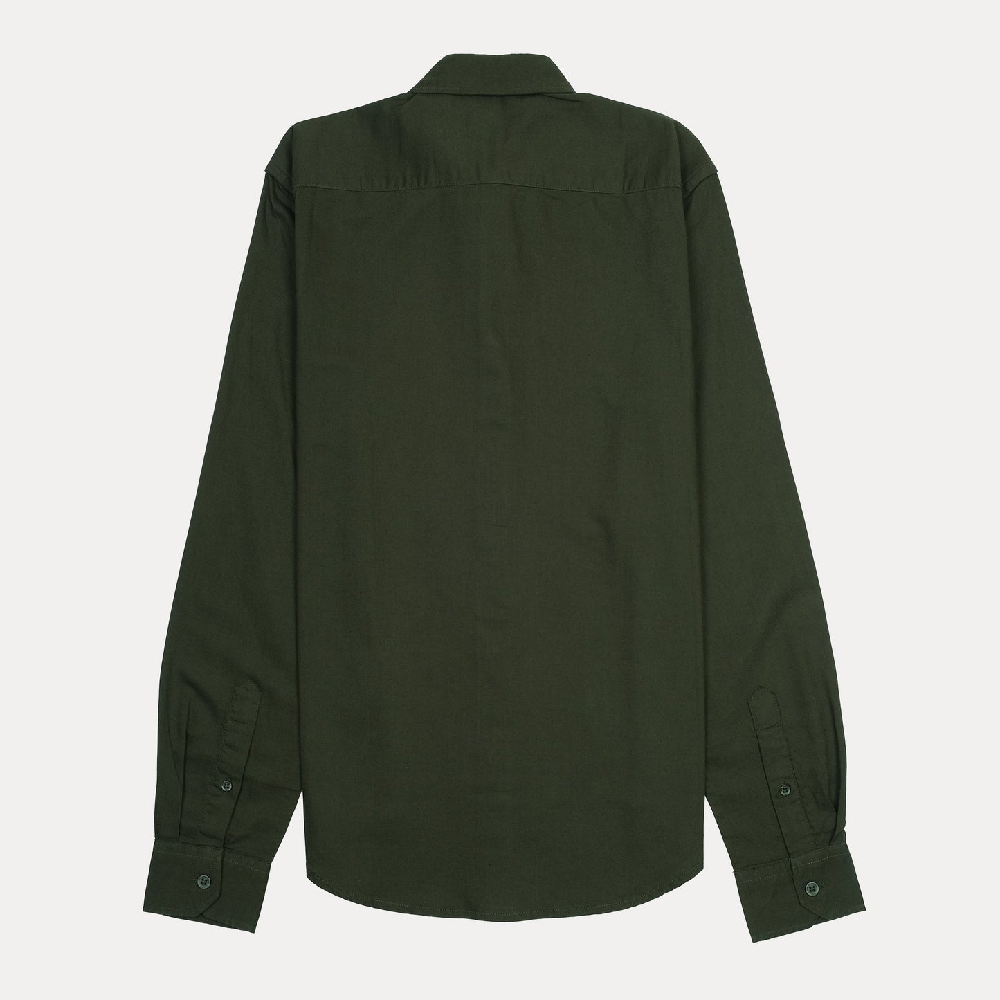 KARL LAGERFELD Chic Olive Green Button-Up Shirt with Sunglasses Embroidery
