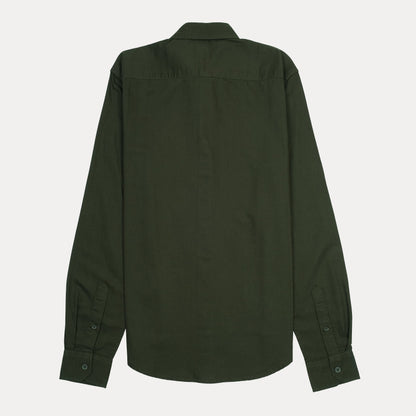 KARL LAGERFELD Chic Olive Green Button-Up Shirt with Sunglasses Embroidery