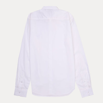 Emporio Armani Elegant Whisper White Shirt with Artistic Embroidery