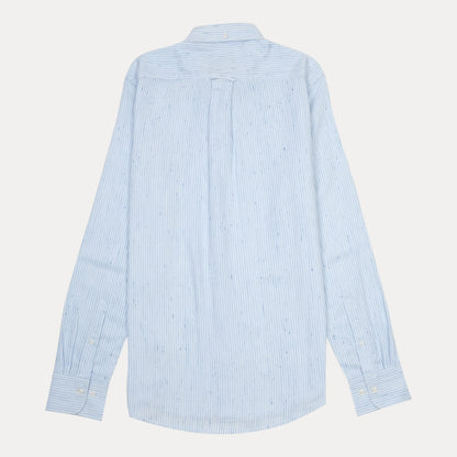 [Mélange Slub Linen] GANT Melange Striped Elegance Shirt in Sky Blue
