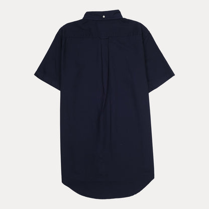 GANT Effortlessly Elegant Short-Sleeve Shirt in Midnight Blue