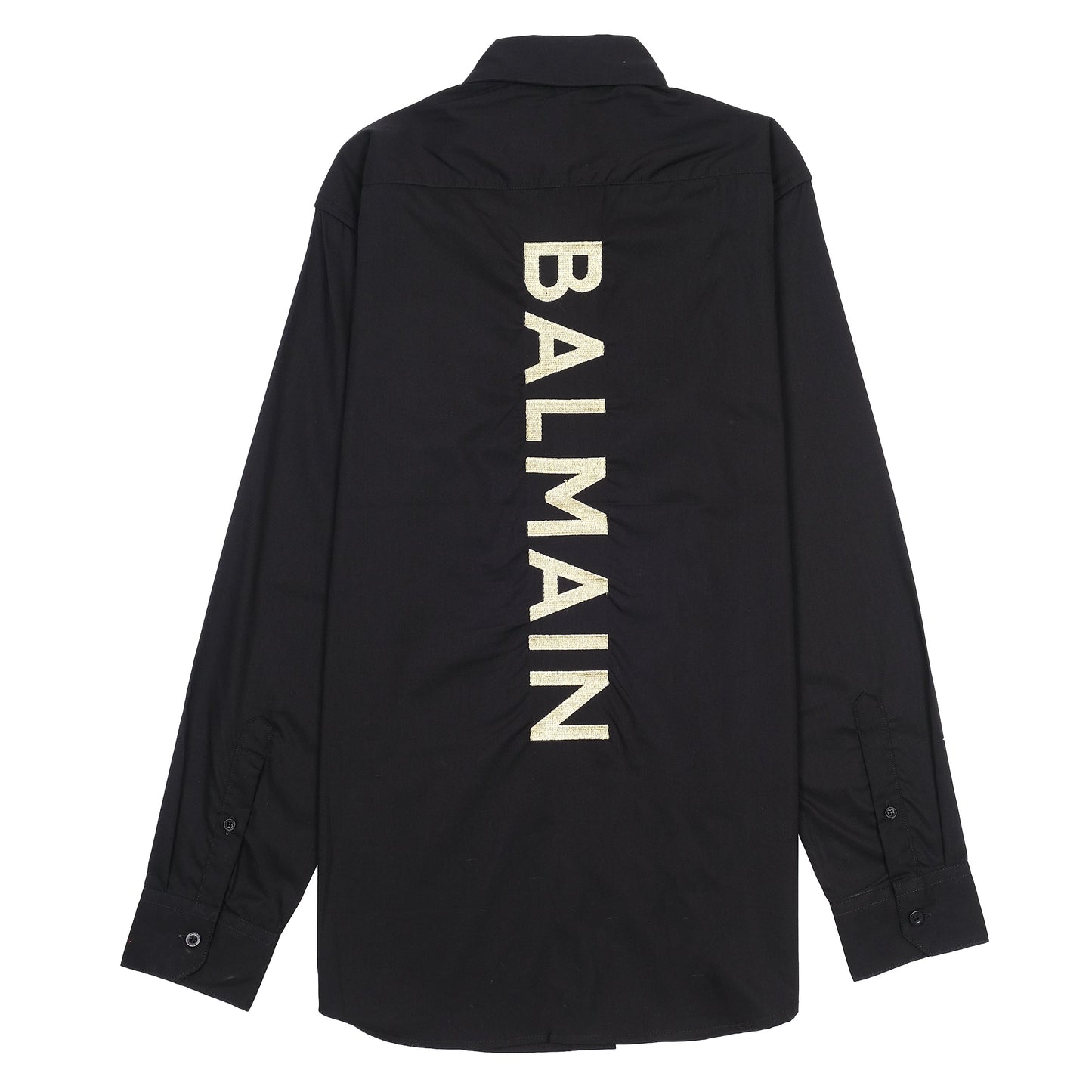 Balmain Elegant Noir Embroidered Shirt