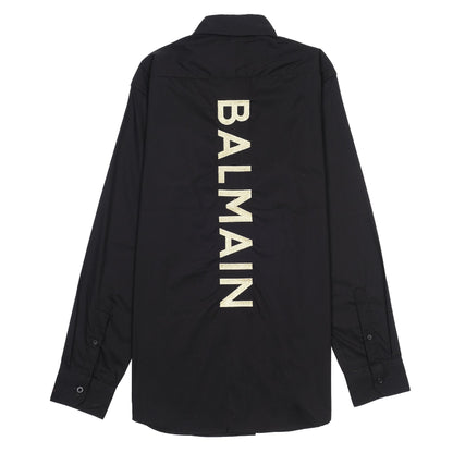 Balmain Elegant Noir Embroidered Shirt