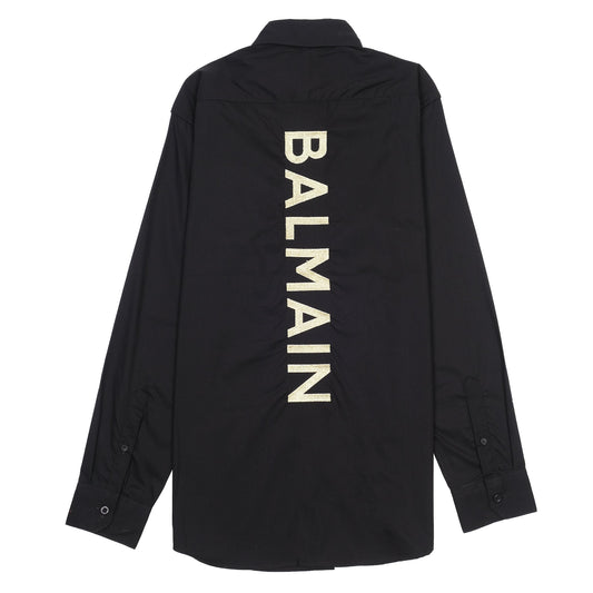 Balmain Elegant Noir Embroidered Shirt