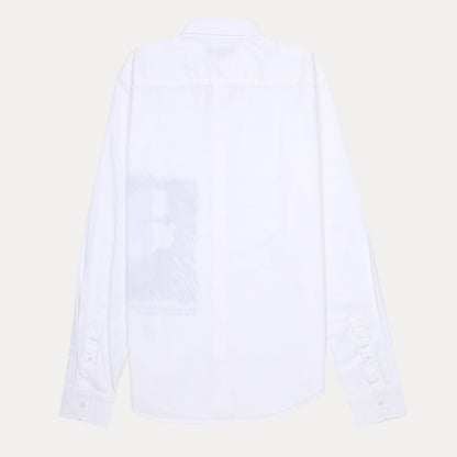 KARL LAGERFELD Chic White Cotton Shirt with Artistic Print