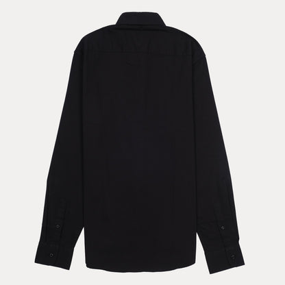 BURBERRY Black Embroidered Logo Button-Up Shirt