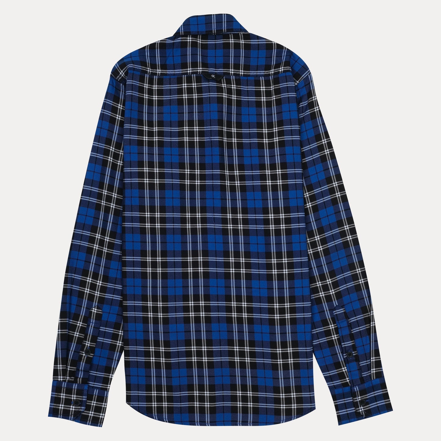Calvin Klein Men's Blue Plaid Long Sleeve Shirt
