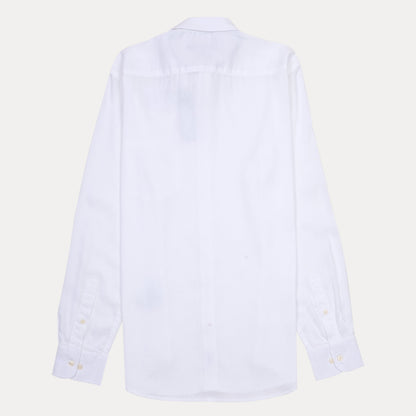 Tommy Hilfiger Crisp Cotton Button-Up Linen Shirt in Pure Snow