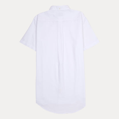 GANT Effortlessly Crisp Short-Sleeve Button-Up Shirt in Pristine White