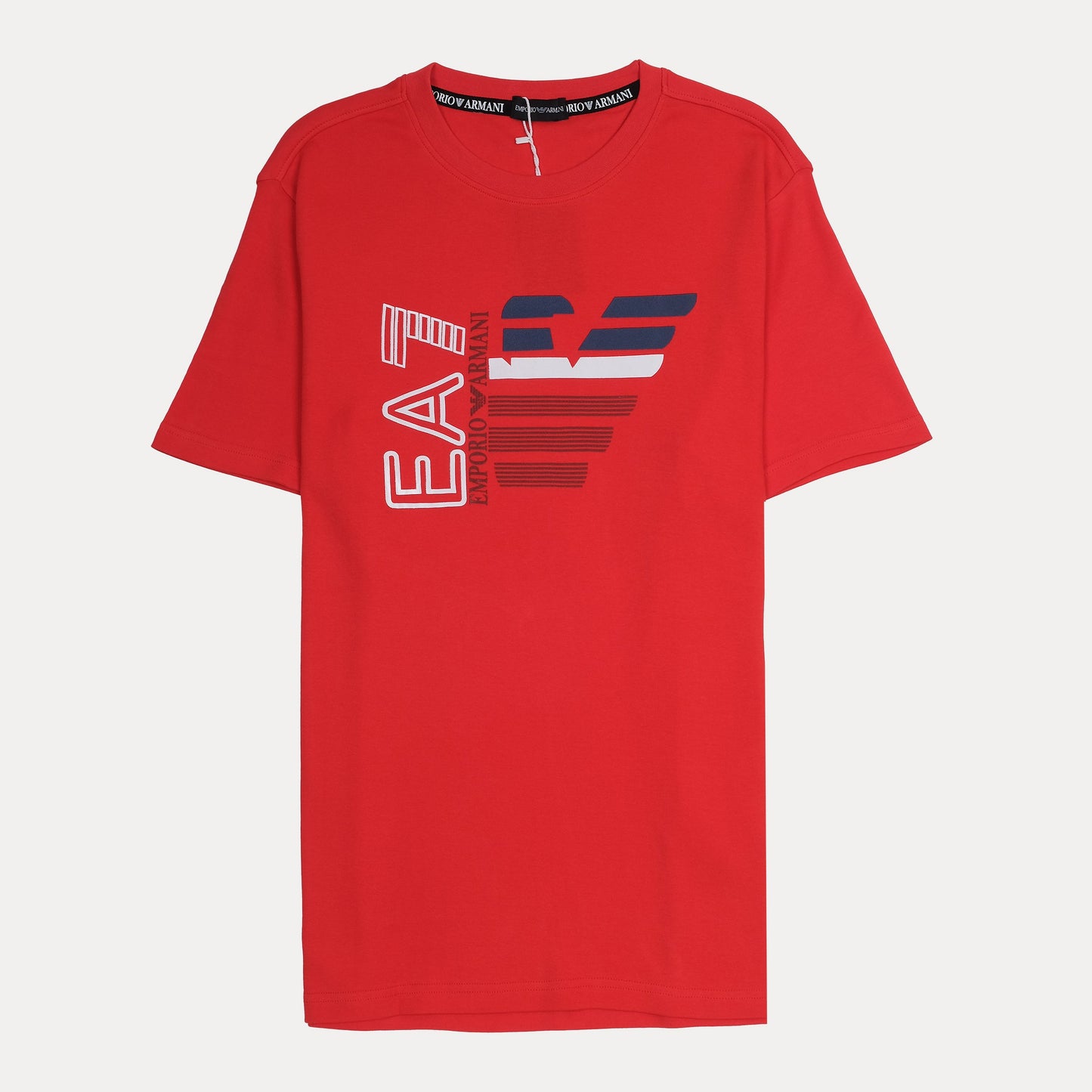 EA7 EMPORIO ARMANI Crimson Blaze Relaxed Fit Short Sleeve T-Shirt