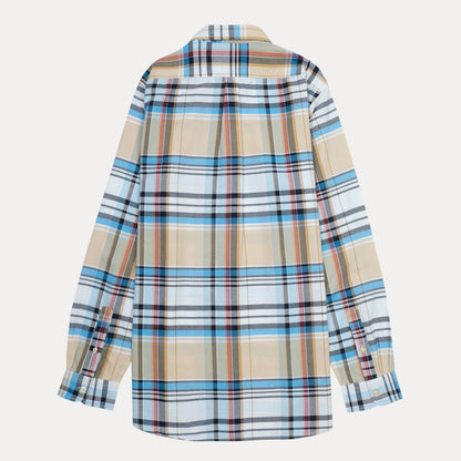 Polo Ralph Lauren Custom Fit Plaid Shirt in Soft Sand and Sky Blue