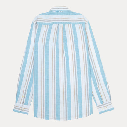 Polo Ralph Lauren Breezy Striped Classic Fit Shirt in Sky Blue and Cream