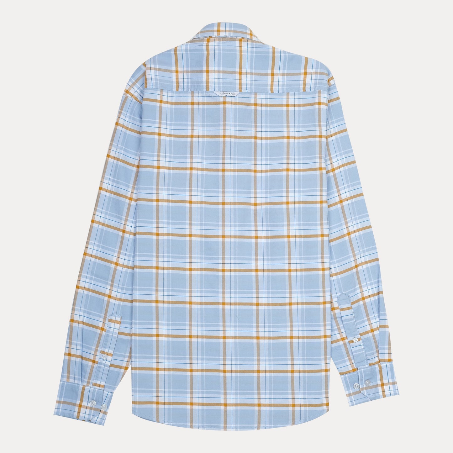 Calvin Klein Jeans Breezy Sky Plaid Shirt - A Refreshingly Chic Blend of Blue and Gold