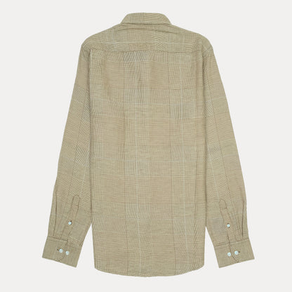HACKETT Earthy Elegance Slim Fit Linen Checkered Shirt