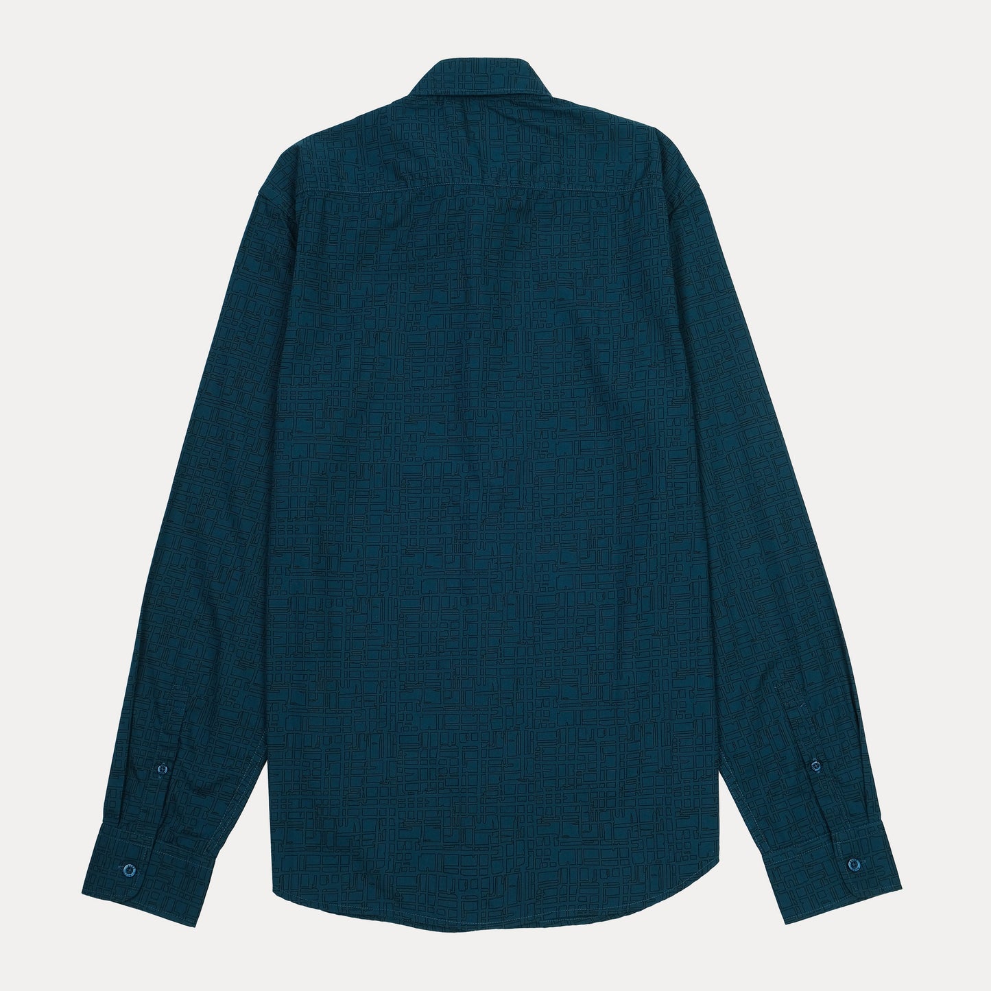 HUGO Slim Fit Geometric Patterned Shirt in Enchanted Teal