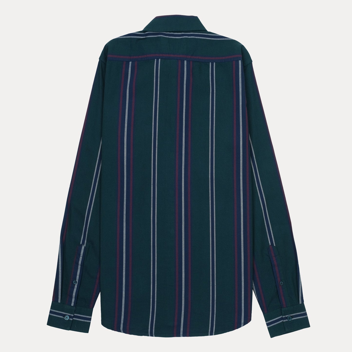 Lacoste Striped Elegance Shirt in Deep Teal with Vibrant Accents