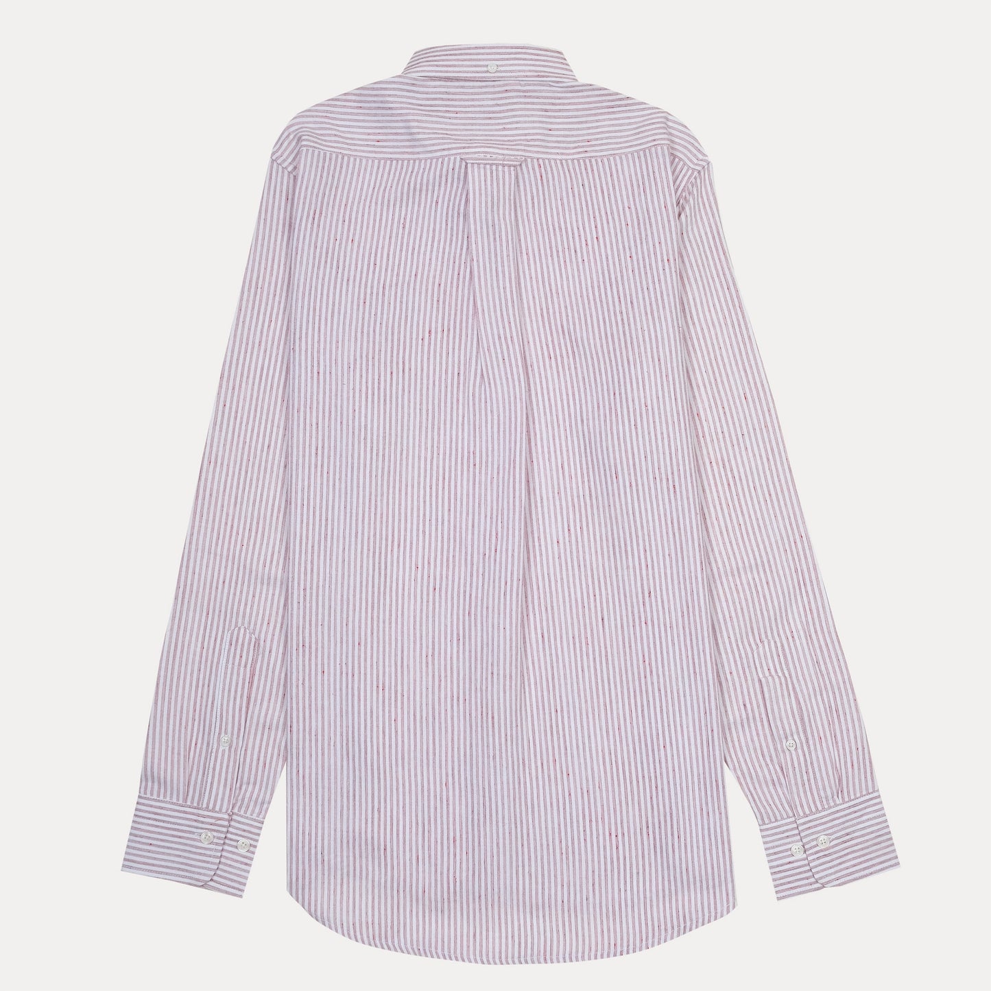 [Mélange Slub Linen] GANT Melange Stripe Delight Shirt - A Charming Blend of Soft Blush and Whispering White