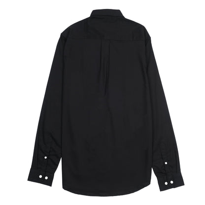 Lacoste Elegant Black Button-Up Shirt with Golden Emblem