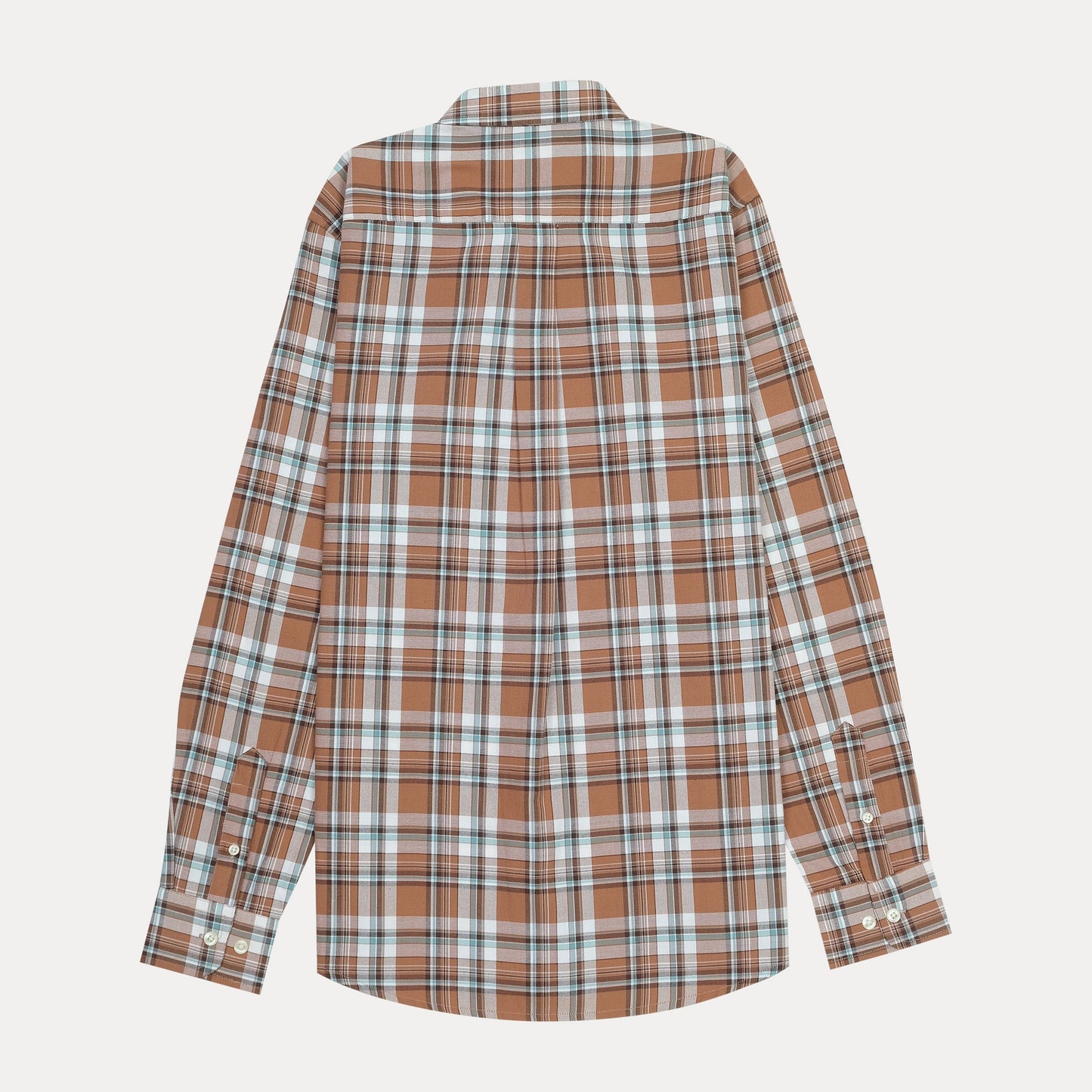 U.S. Polo Assn. Premium Cotton Tailored Fit Plaid Shirt in Rustic Copper