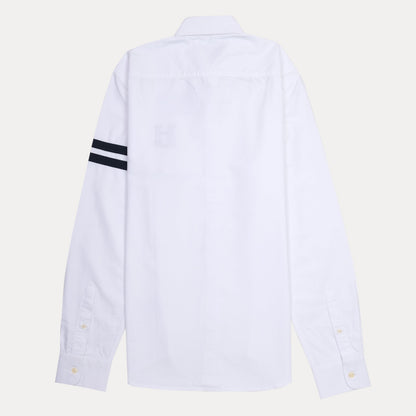 HACKETT Crisp White Slim Fit Shirt with Nautical Flair