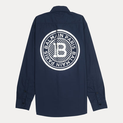 BALMAIN Opulent Azure Classic Fit Long Sleeve Shirt