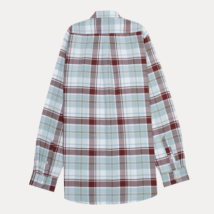 Polo Ralph Lauren Custom Fit Plaid Shirt in Serene Sky and Rustic Red