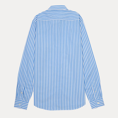 Lacoste Striped Elegance Cotton Shirt in Sky Blue